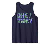 Pronombres Ella/Ellos Rosas Trans no binarios Camiseta sin Mangas