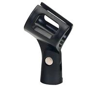 Pronomic Abrazadera De Micrófono Neopreno Negro/Ancha - Abrazadera Elástica Para Micrófono - Rosca De Montaje De Latón 5/8" - Adaptador De Rosca 5/8" (externa) a 3/8" (interna) - Negro