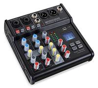 Pronomic B-403 Mini-Mixer con Bluetooth y Grabación USB, 3 mm, Peso: 0 | Mezclador compacto de 4 canales, 2 canales mono con entradas XLR/jack simétricas, 1 canal estéreo con entradas jack, 3 mm