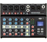 Pronomic B-603 Mini-Mixer con Bluetooth y Grabación USB, 3 mm, Peso: 1 | Mezclador compacto de 6 canales, 4 canales mono con entradas XLR/jack balanceadas, 1 canal estéreo con entradas jack, 3 mm
