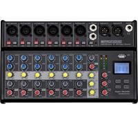 Pronomic B-803 Mini-Mixer con Bluetooth y Grabación USB, 3 mm, Peso: 1 | Mezclador compacto de 8 canales, 6 canales mono con entradas XLR/jack simétricas, 1 canal estéreo con entradas jack, 3 mm