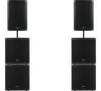 Pronomic C-118SA/215MA Sistema PA Activo, 4200 W RMS | 4 subwoofers activos 18", 2 cajas activas 15", presets DSP, Power-Twist y cables de audio y alimentación incluidos