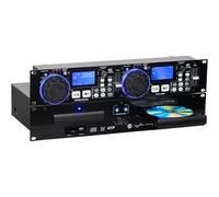 Pronomic CDJ-230: Doble Reproductor DJ CD/MP3 de 2 Canales con Controlador Independiente, USB/SD, Pitch Bender, Efectos DSP, Seamless Loop. Montaje en Rack 19", Color Negro.
