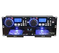 Pronomic CDJ-230 Reproductor DJ CD Doble con USB y SD (Mesa DJ de 2 Canales con Controlador Separado, Pitch Bender y Efectos DSP, Seamless Loop, Formato 19")