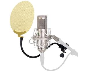 Pronomic CM-100S Micrófono de Condensador de Estudio Plata Set, 5% THD