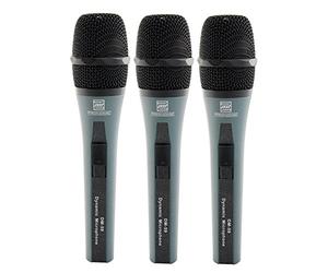 Pronomic DM-59 Micrófono Set de 3 con Abrazadera, Maletín, Cable