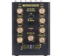 Pronomic DX-10 USB MKII DJ Mixer - mezclador DJ compacto de 2 canales - dos entradas de línea - ecualizador de 2 bandas - Bluetooth y USB - entrada de micrófono - salida de auriculares - negro