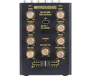 Pronomic DX-10 USB MKII DJ Mixer, Mezclador DJ ultracompacto, 2 canales
