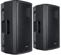 Pronomic E-215 MA Set Estéreo: 2 Cajas activas 2 vías, 2x120W RMS, woofer 15", Driver 1", Bluetooth, MP3 USB/SD, inclinación para Monitor.