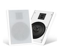 Pronomic FLS-540 WH Par de Altavoces de Pared Flatpanel (HiFi Flat Speakers, Caja de 2 vías, Woofer de 5,25"/133mm, Tweeter de 1,2"/30mm, 25/50 Vatios (RMS/Peak), Conexión con bornes) Blanco