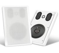 Pronomic FLS-540E WH Par de Altavoces de Pared Flatpanel (HiFi Flat Speakers, Caja de 2 vías, Woofer de 5,25"/133mm, Tweeter de 1,2"/30mm, 30/60 Vatios (RMS/Peak), Conexión con bornes) Blanco