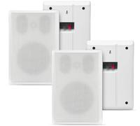 Pronomic FLS-540E WH Set de 2 Pares Altavoces Pared Flatpanel HiFi, 2 vías, woofer 5,25"/133mm, Tweeter 1,2"/30mm, 30/60W RMS/Peak, conexión bornes, Color Blanco.