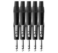 Pronomic JPLUG Conectores Jack Estéreo Negros Paquete de 10, 3 mm