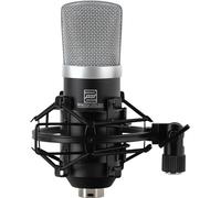 Pronomic Micrófono de Diafragma Grande CM-22 Incl. Soporte Antivibración | Micrófono de diafragma grande para estudio, 25" con recubrimiento dorado, Preamplificador FET, Patrón polar: cardioide