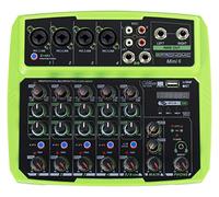 Pronomic Mini6 Mesa de Mezclas USB de 6 Canales, 3 mm, 5 mm, 1 x Cable USB | Mezclador de 6 canales alimentado por USB, 4 canales mono con entradas XLR/jack balanceadas, Botón FX en los canales 1 - 4