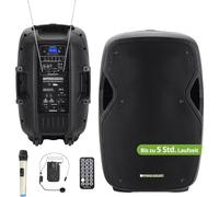 Pronomic Move 15" Partybox PA móvil Bluetooth TWS con batería Potente, 30W RMS. Incluye Caja Activa, micrófono inalámbrico, Auricular y Mando a Distancia.