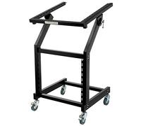 Pronomic MXS-600 carro rack móvil con 21 unidades de altura y ruedas (carro para equipos de 19", 12+9HE, marco de montaje inclinable) Negro