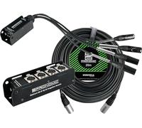 Pronomic NetCore SB-3F/SP-3M Set 20 m - Multicore De Audio De 4 Canales - Stagebox Con 4 XLR Y RJ45 - Pigtail Con 4 XLR Y RJ45 - Incluye Cable De Red CAT5e De 20 M - Negro