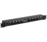 Pronomic NetCore SR-3FM Multicore-Rackbox F/M Paralelo: rack con 4 XLR hembra, 4 XLR macho y 2 RJ45 para transmisión de señales analógicas o digitales.