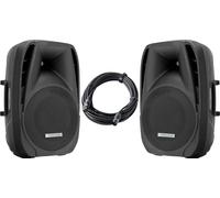 Pronomic PH15A Altavoces para Escenario, PA Activos con Cable XLR, MP3 USB/SD/Bluetooth, 200W RMS/350W Pico, Woofer 15", Tweeter 1,35", Set Pareja.