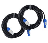 Pronomic Power Twist 10 Set: 2 cables de alimentación para altavoces activos y focos, conectores PowerCon, cable H05VV-F 3x1,5 mm², 10 m, color negro.