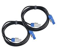 Pronomic Power Twist 2.5 Set: 2 Cables para Altavoces Activos y focos, Conectores PowerCon, Cable H05VV-F 3x1,5 mm², 2,5 m, Color Negro.