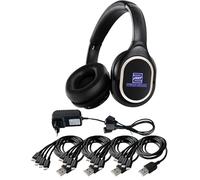 Pronomic SDH-340-32-USB-C Silent Disco V2 - Set 32 Auriculares inalámbricos, 2 Cargadores USB-C, Canales LED de Color, Compatible con SCPS-643. Sistema Completo para Grandes Eventos. Negro - Pack 32U
