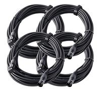 Pronomic Set de 4 cables de micrófono XFXM-10 (10m, XLR hembra 3 polos a XLR macho 3 polos, conectores soldados a mano, resistentes a ácidos y aceites, alivio de tensión, negro).
