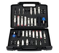 Pronomic Set de Adaptadores de Audio ADC-34 en Maletín - 34 Adaptadores en un Estuche - Completo en Maletín Organizador - Negro