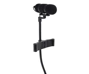 Pronomic Set MCM-100C Micrófono de Clip con Soporte (Micrófono de Condensador, Cuello de Cisne, Soporte para Cello, alimentación Phantom, Adaptador XLR, Estuche) Negro