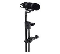 Pronomic Set MCM-100G Micrófono de Clip con Soporte, Condensador, Cuello de Cisne, para Guitarra, bajo acústico, Ukelele, Phantom, Adaptador XLR y Estuche, Color Negro.