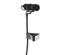 Pronomic Set MCM-100P Micrófono de Clip con Soporte (Micrófono de Condensador, Cuello de Cisne, Soporte para Piano, acordeón, etc., alimentación Phantom, Adaptador XLR, Estuche) Negro