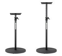 Pronomic SLS-128 BK Soporte para Monitor de Estudio Par - 2 Soportes Ajustables (75-123.5 cm) con Base Redonda Estable y Superficie de Apoyo 23x23 cm para Altavoces de Estudio.