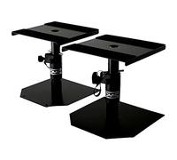 Pronomic SLS-15 Soportes de Mesa para Monitores de Estudio, 2 soportes robustos, diseño bajo, altura ajustable 18,5-27,5 cm, superficie con tiras de cierre de contacto, color negro.