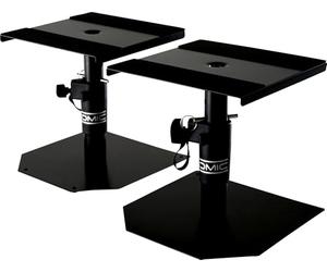 Pronomic SLS-15 Soportes de Mesa para Monitores de Estudio, 2 soportes robustos, diseño bajo, altura ajustable 18,5-27,5 cm, superficie con tiras de cierre de contacto, color negro.