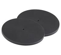 Pronomic SLS-4420 BK Plato para Barra de Separación 2x bases redondas pesadas para tubos de altavoces, rosca M20, hierro fundido, diámetro 44 cm, peso 9 kg cada uno, negro.