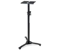 Pronomic Soporte Plegable para Monitor De Estudio SLS-20 - Patas Plegables - Altura Ajustable De 75 Cm A 130 Cm - Superficie con Tiras De Cierre De Contacto para Monitores O Altavoces HiFi - Negro