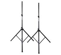 Pronomic SPS-3A Soporte para Altavoces Juego 2 - Soportes de Aluminio, Base Extra Grande, Pasador de Seguridad, Ajustable 135-220 cm, Capacidad 50 kg, Negro.