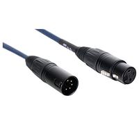 Pronomic Stage 3F5M-0.2 Cable Adaptador DMX - Conectores: 3 polos hembra a 5 polos macho - Longitud: 20 cm - Contactos dorados para transmisión sin interferencias - Azul