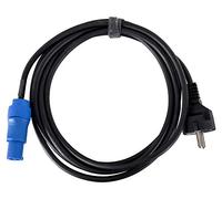 Pronomic Stage EUPP-3 Cable de Alimentación - Cable para Suministro Eléctrico - Para Altavoces Activos y Focos - Enchufe Schuko a enchufe compatible con Powercon - Color: Negro - Longitud: 3 m