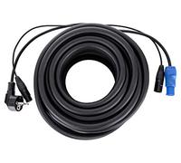 Pronomic Stage EUPPX-20 Cable Híbrido Euro/Powerplug/XLR - Longitud: 20 m - Cable Combinado para Altavoces Activos - Alimentación y señal en uno - Compatible con Powercon/Schuko - Negro