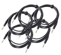 Pronomic Stage INST-3 Cable de Instrumento Jack 3m negro 5x Set, 3 mm