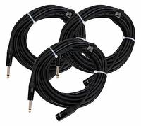 Pronomic Stage JMXM-10 Cable de Audio Mono Jack/XLR 10m Negro Juego de 3