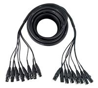 Pronomic Stage MX8/0-10 Sub-Multicore XLR 10m - Multicore XLR macho 8 vías a XLR hembra - Conectores XLR numerados de metal - Ideal para estudio de sonido y escenario - Longitud: 10 metros - Negro