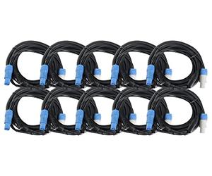 Pronomic Stage PPD-5 Cable Híbrido Powerplug/DMX Set de 10 - Cable combinado para alimentación y señal DMX - Sin enredos al conectar efectos de luz - Longitud: 5 m - Negro