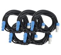 Pronomic Stage PPD-5 Cable Híbrido Powerplug/DMX Set de 5, Color: negro