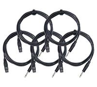 Pronomic Stage XFJ-2.5 Cable de Micrófono XLR/Jack 2, 5 m Negro Set de 5