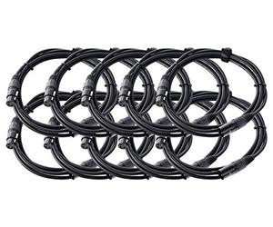 Pronomic Stage XFXM-2.5 Cable de Micrófono XLR 2, 5 m Negro Set de 10