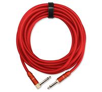 Pronomic Trendline INST-A-6R cable profesional para guitarra 6m, jack 6,3mm chapado en oro 24K, funda flexible y resistente, con cierre de contacto, color rojo.