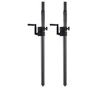 Pronomic Tubo de Separación M20 con Manivela, juego de 2 barras de acero ajustables (95-148 cm) para montaje de tops en subwoofers, rosca M20, color negro.